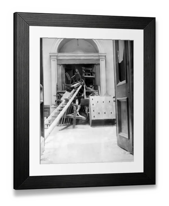 Framed Print : Easter Rising (originally captioned The Dublin rebellion) A barricade erected Framed Print : Easter Rising (originally captioned The Dublin rebellion) A barricade erected