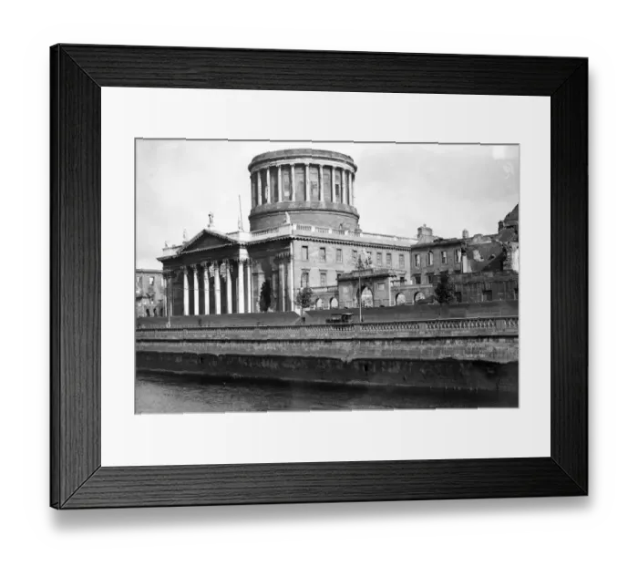 Framed Print : Dublin. The Four Courts. August 1923 Note bomb damage still in place from Framed Print : Dublin. The Four Courts. August 1923 Note bomb damage still in place from