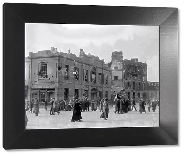 Easter Rising (originally captioned The Dublin rebellion) Liberty Hall after