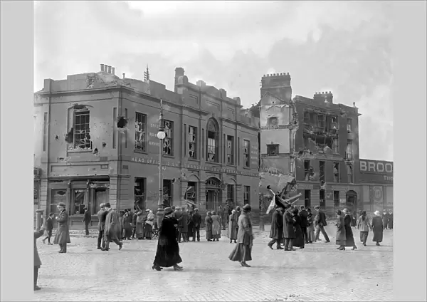 Easter Rising (originally captioned The Dublin rebellion) Liberty Hall after