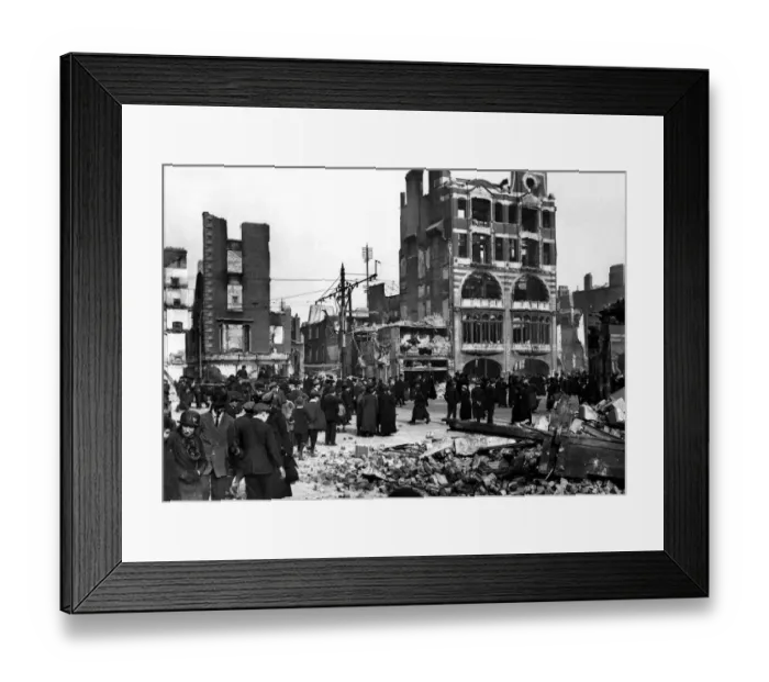 Framed Print : O Connell Street, Dublin, after the Insurrection Easter Week 1916