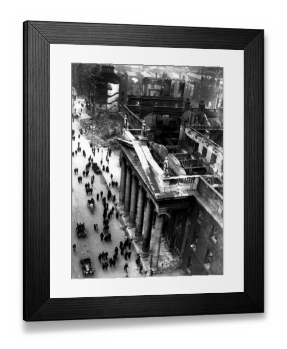 Framed Print : Dublin Dublins main city centre post office gutted by fire during the 1916 Easter Framed Print : Dublin Dublins main city centre post office gutted by fire during the 1916 Easter