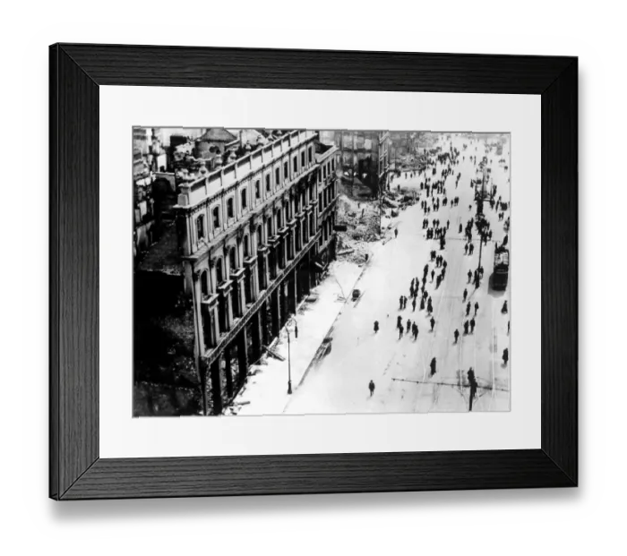 Framed Print : Bloody Easter Dublin Further down O Connel Street from the beseiged post office Framed Print : Bloody Easter Dublin Further down O Connel Street from the beseiged post office