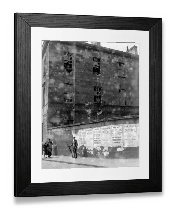 Framed Print : Easter Rising (originally captioned The Dublin rebellion) Damage done to Framed Print : Easter Rising (originally captioned The Dublin rebellion) Damage done to