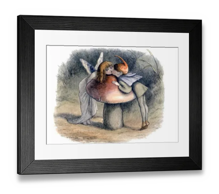 Framed Print : FAIRY TALES - The sentimental Elf and the wayward Fairy. From Richard Doyles In Fairyland Framed Print : FAIRY TALES - The sentimental Elf and the wayward Fairy. From Richard Doyles In Fairyland