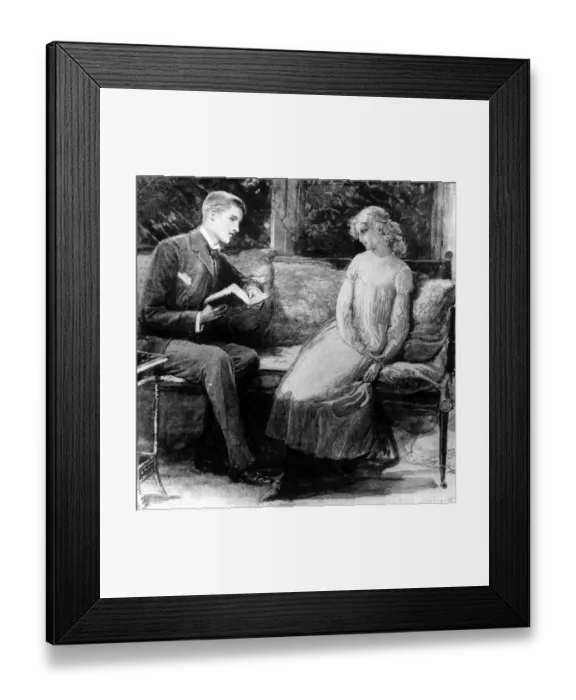 Framed Print : Reading love poems love couple romance romantic for valentines day be my valentine