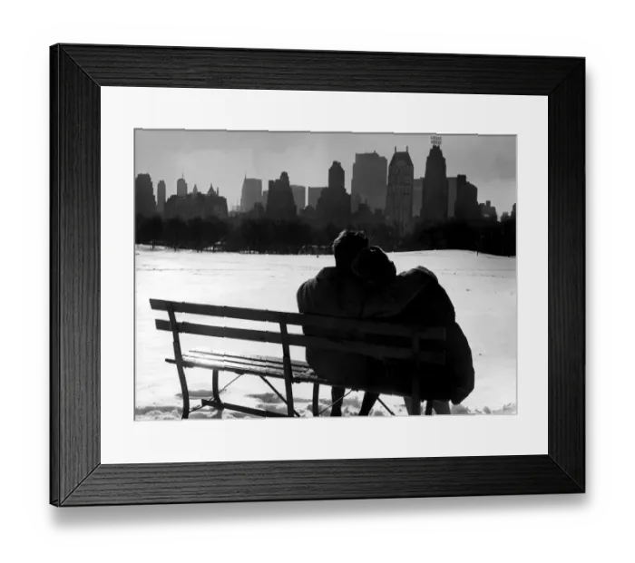 Framed Print : Couple enjoying the snow in Central Park New York 1962 love couple romance romantic Framed Print : Couple enjoying the snow in Central Park New York 1962 love couple romance romantic