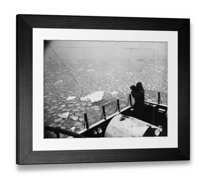 Framed Print : Ice floes in North Sea. Ice floes are still menacing fishing fleets and colliers in the North Sea Framed Print : Ice floes in North Sea. Ice floes are still menacing fishing fleets and colliers in the North Sea