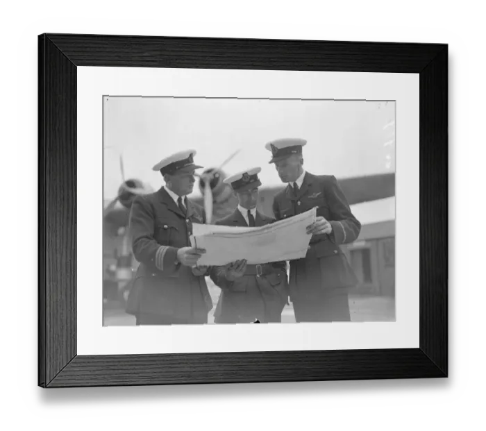 Framed Print : Members of the Flying Boat Cambria Making Preparations Framed Print : Members of the Flying Boat Cambria Making Preparations