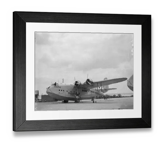 Framed Print : Empire flying boat pre-pared for inauguration of new air route to South Africa Framed Print : Empire flying boat pre-pared for inauguration of new air route to South Africa