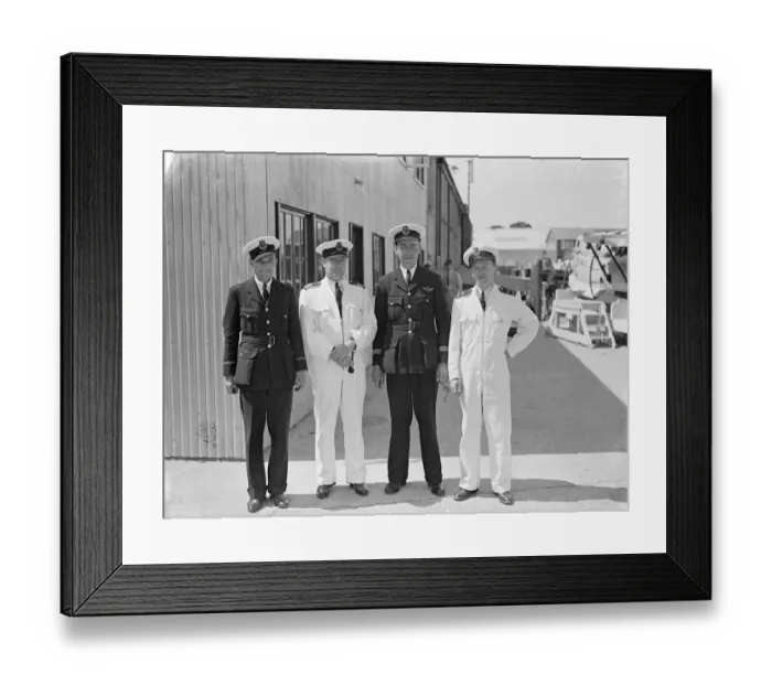 Framed Print : Caledonia crew for first experimental transatlantic flight. Captain As Wilcockson Framed Print : Caledonia crew for first experimental transatlantic flight. Captain As Wilcockson