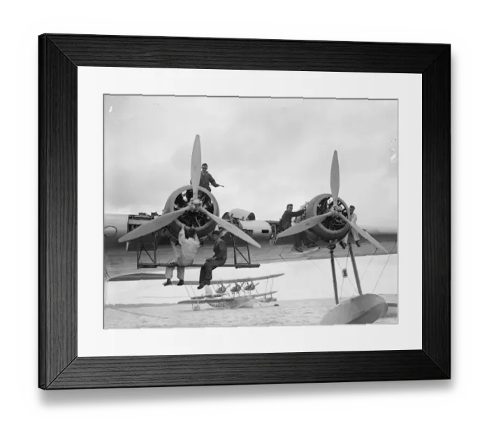 Framed Print : The Empire flying-boat Caledonia is being prepared at Southampton for her first Framed Print : The Empire flying-boat Caledonia is being prepared at Southampton for her first