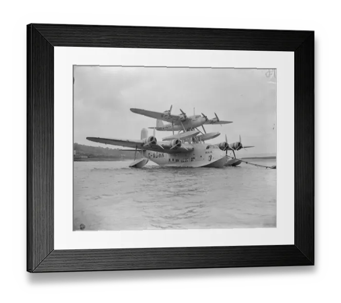 Framed Print : The two parts of the Mayo visit aircraft the pick a back plane and now completed Framed Print : The two parts of the Mayo visit aircraft the pick a back plane and now completed