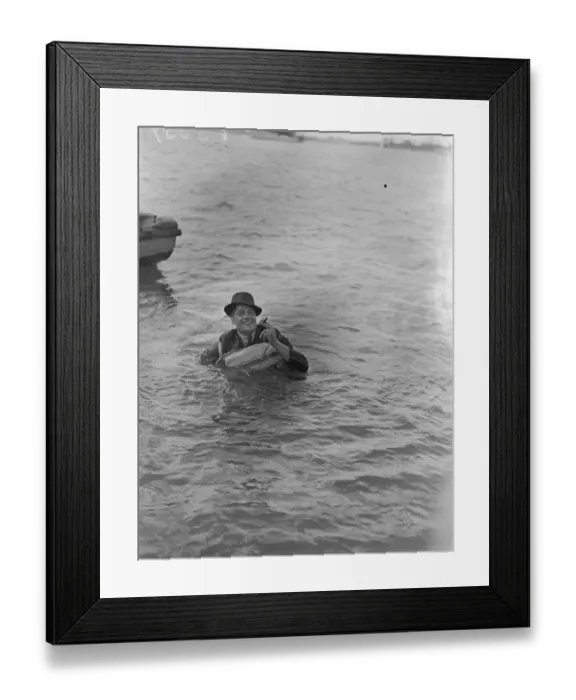 Framed Print : Plane passenger seats become lifebelts in 10 seconds. New safety device for flying-boats Framed Print : Plane passenger seats become lifebelts in 10 seconds. New safety device for flying-boats