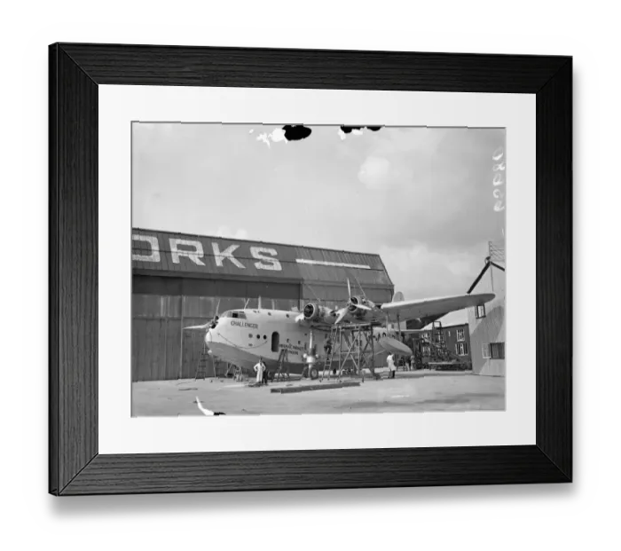 Framed Print : Challenger, latest flying-boat to be delivered from the Rochester works, ready Framed Print : Challenger, latest flying-boat to be delivered from the Rochester works, ready