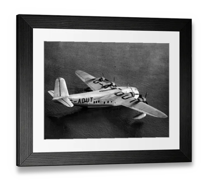 Framed Print : Aerial view of Imperial Airways flying boat Centaurus on the water at Rochester Framed Print : Aerial view of Imperial Airways flying boat Centaurus on the water at Rochester