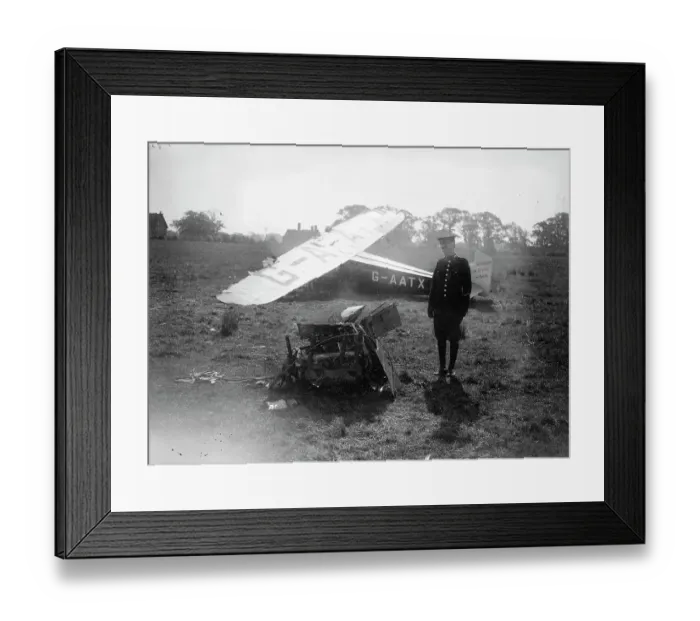 Framed Print : Two airwomen injuerd in Edenbridge plane crash. Miss Beryl Baker and Miss Phyllis Morgan, both of Bristol, were injured when the monoplane in which they were flying to Maidstone from Bristol crashed in Edenbridge Kent Framed Print : Two airwomen injuerd in Edenbridge plane crash. Miss Beryl Baker and Miss Phyllis Morgan, both of Bristol, were injured when the monoplane in which they were flying to Maidstone from Bristol crashed in Edenbridge Kent