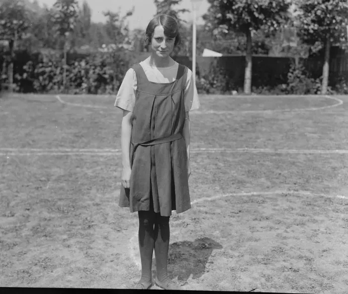 Framed Print : 16 year old Miss Dulcie M Myhill, competing in the Wembley Grammer school sports Framed Print : 16 year old Miss Dulcie M Myhill, competing in the Wembley Grammer school sports