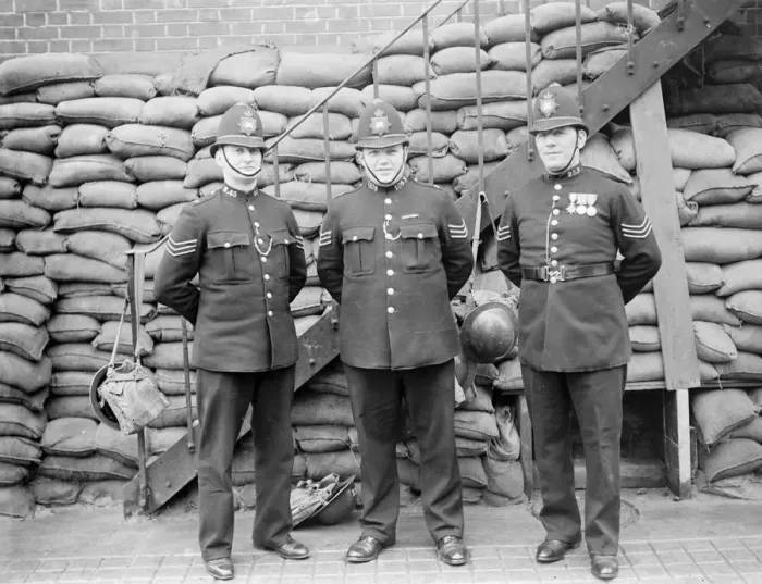 Framed Print : 1940 Police squadron at Shooters Hill, Kent, England. Sgt Anderson Framed Print : 1940 Police squadron at Shooters Hill, Kent, England. Sgt Anderson