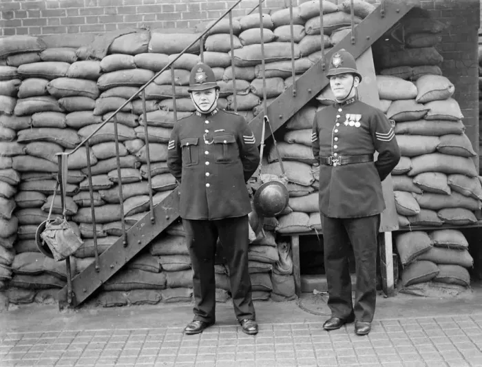 Framed Print : 1940 Police squadron at Shooters Hill, Kent, England. Sgt Anderson Framed Print : 1940 Police squadron at Shooters Hill, Kent, England. Sgt Anderson