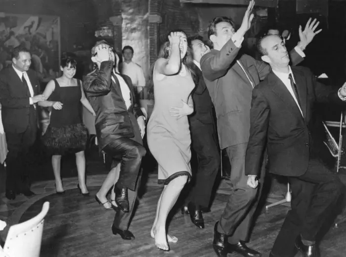 Framed Print : In 1962 The Hully Gully was the new dance craze to sweep across Europe, patrons Framed Print : In 1962 The Hully Gully was the new dance craze to sweep across Europe, patrons
