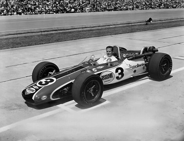 1968 Eagle IX Indianapolis racing car. Bobby Inser at the wheel. Indianapolis Motor