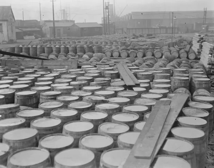 Framed Print : 5, 000 Barrels of Syrup held up at Surrey Docks It is alleged that 5, 000 barrels Framed Print : 5, 000 Barrels of Syrup held up at Surrey Docks It is alleged that 5, 000 barrels