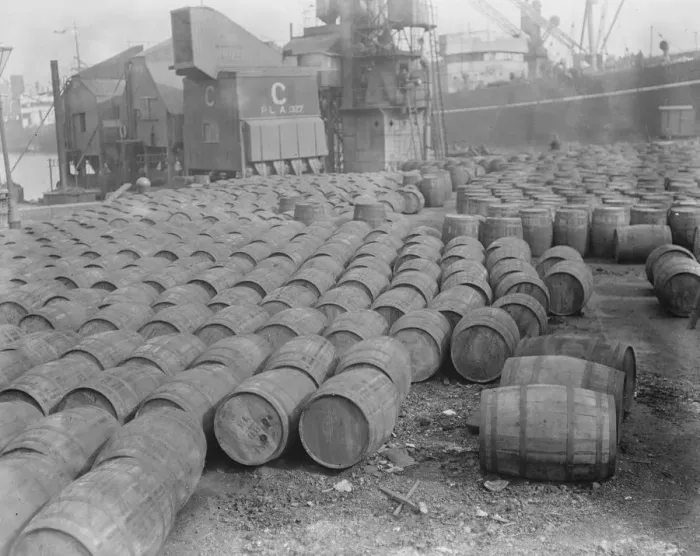 Framed Print : 5, 000 Barrels of Syrup held up at Surrey Docks It is alleged that 5, 000 barrels Framed Print : 5, 000 Barrels of Syrup held up at Surrey Docks It is alleged that 5, 000 barrels