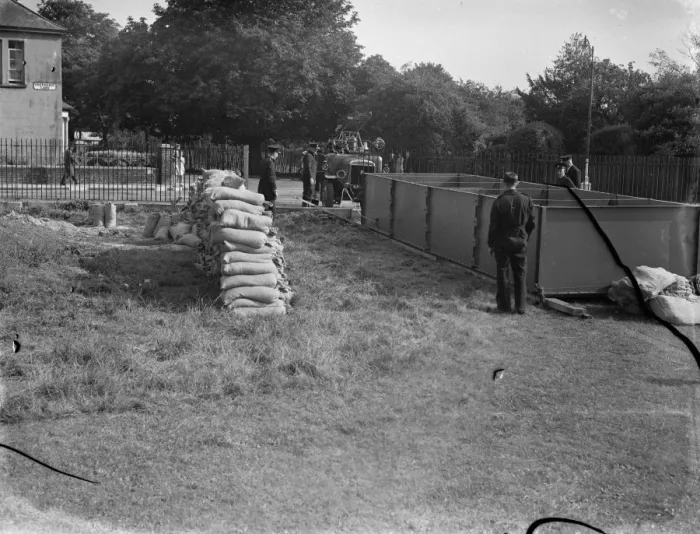 Framed Print : A 5, 000 gallon water tank for the Auxiliary Fire Service located in Dartford, Kent