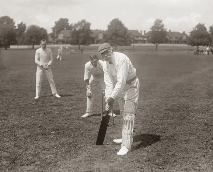Framed Print : 70 and Still going strong Mr J Brasier, aged 70, plays cricket for the Limpsfield Framed Print : 70 and Still going strong Mr J Brasier, aged 70, plays cricket for the Limpsfield