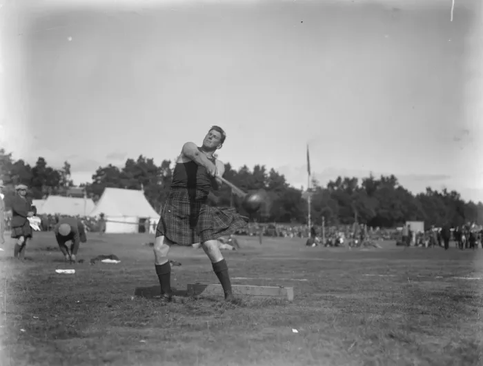 Framed Print : Aboyne Highland games. J Maitland, winner of throwing the hammer. 9 September 1926 Framed Print : Aboyne Highland games. J Maitland, winner of throwing the hammer. 9 September 1926