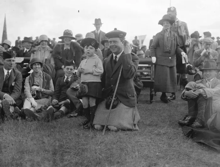 Framed Print : Aboyne Highland games. Lord Glentannar and Master Peter Farquhar. 9 September 1926 Framed Print : Aboyne Highland games. Lord Glentannar and Master Peter Farquhar. 9 September 1926