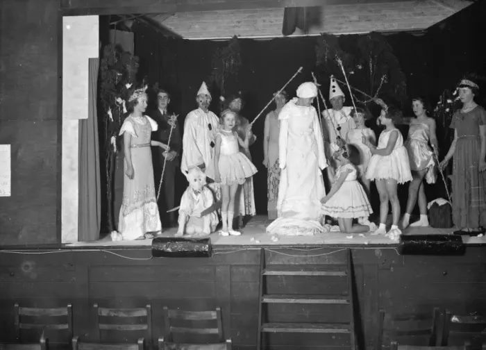 Framed Print : An acting group in Swanley rehearse Snow Fantasy. 1936 Framed Print : An acting group in Swanley rehearse Snow Fantasy. 1936
