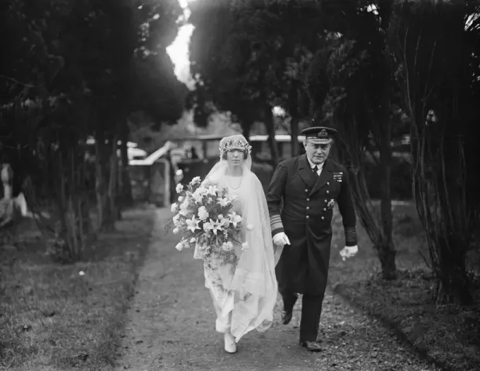 Framed Print : Admiral Sir Arthur Levesons niece weds Naval Lieutenant. Admiral Sir A Leveson Framed Print : Admiral Sir Arthur Levesons niece weds Naval Lieutenant. Admiral Sir A Leveson