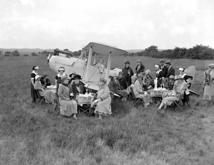 Framed Print : Aerial Tea Parties are the latest society novelty. Mrs Sophie Elliott-Lynns aerial Framed Print : Aerial Tea Parties are the latest society novelty. Mrs Sophie Elliott-Lynns aerial