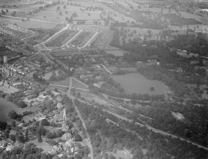 Framed Print : An aerial view of Chislehurst Common in Kent. 1939