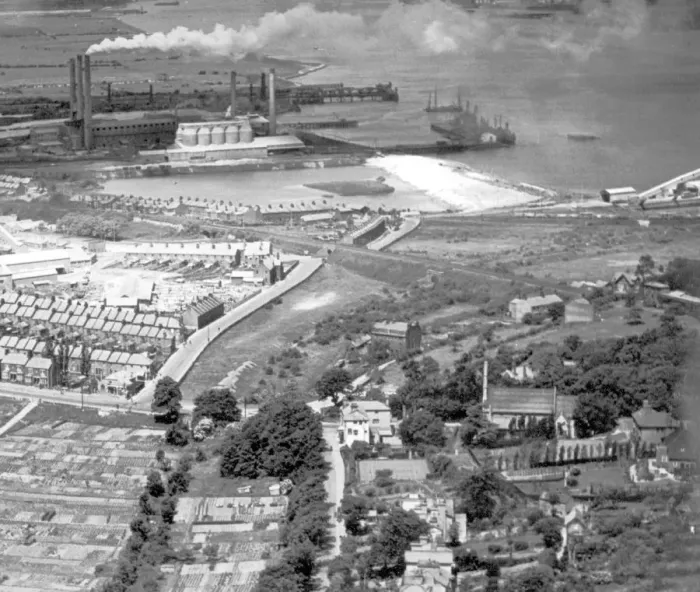 Framed Print : Aerial view of Dartford, Kent. 1st September 1947 Framed Print : Aerial view of Dartford, Kent. 1st September 1947