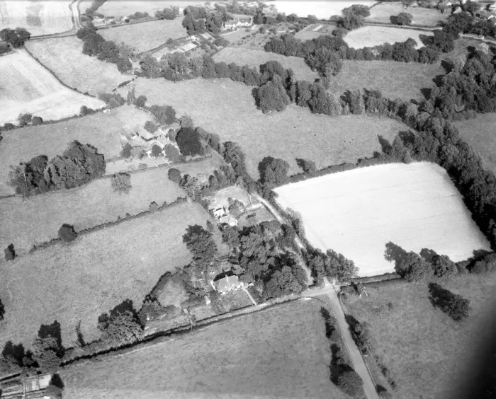 Framed Print : Aerial view of Drive Cottage, Hever, Kent, England 15 September 1962 Framed Print : Aerial view of Drive Cottage, Hever, Kent, England 15 September 1962