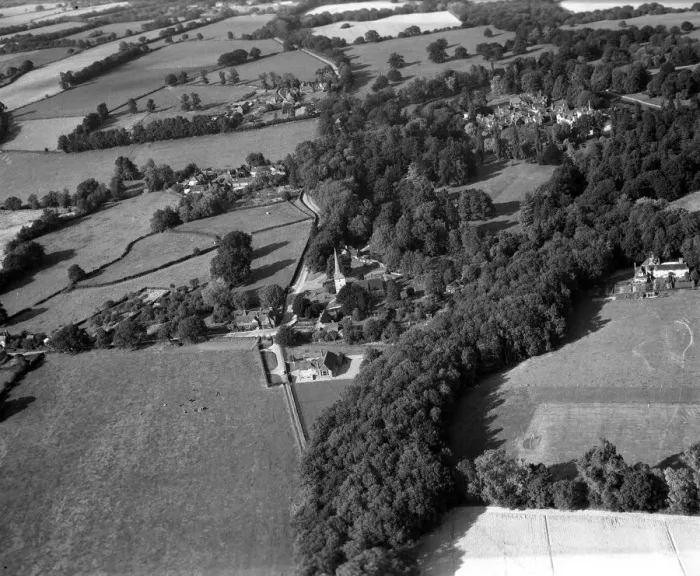 Framed Print : Aerial view of Hever, Kent, England 15 September 1962 Framed Print : Aerial view of Hever, Kent, England 15 September 1962