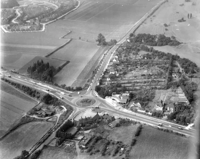 Framed Print : Aerial view of Tollgate on the A2 near Gravesend, Kent. 17 November 1958