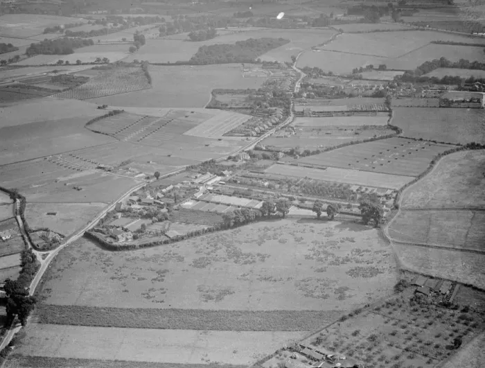 Framed Print : An aerial view of Tripe Farm in St Mary Cray, Kent. 1939 Framed Print : An aerial view of Tripe Farm in St Mary Cray, Kent. 1939