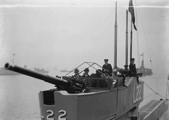 Framed Print : Afghanistan King down in submarine HMS L22. H M going on board the submarine. 19 Framed Print : Afghanistan King down in submarine HMS L22. H M going on board the submarine. 19