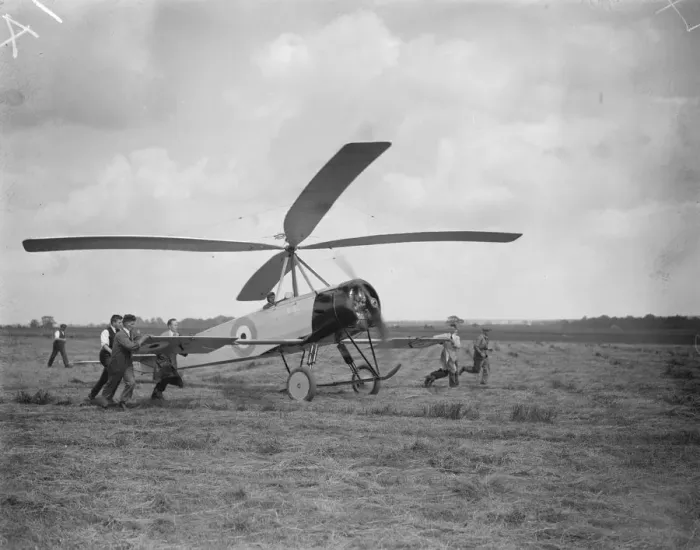 Framed Print : Air ministrys first windmill plane at Hamble aerodrome. The windmill Framed Print : Air ministrys first windmill plane at Hamble aerodrome. The windmill