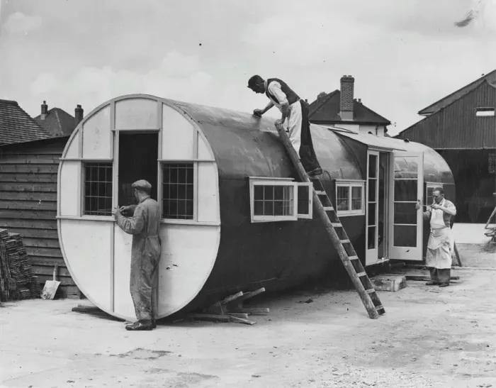 Framed Print : Airborne Attack On Housing Problem - Horsa Glider Becomes A Home. The fuselage Framed Print : Airborne Attack On Housing Problem - Horsa Glider Becomes A Home. The fuselage