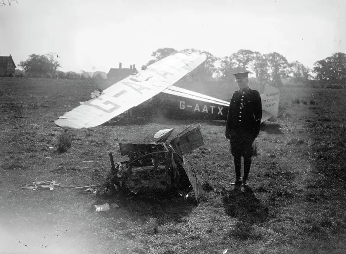 Framed Print : Two airwomen injuerd in Edenbridge plane crash. Miss Beryl Baker and Miss Phyllis Morgan, both of Bristol, were injured when the monoplane in which they were flying to Maidstone from Bristol crashed in Edenbridge Kent Framed Print : Two airwomen injuerd in Edenbridge plane crash. Miss Beryl Baker and Miss Phyllis Morgan, both of Bristol, were injured when the monoplane in which they were flying to Maidstone from Bristol crashed in Edenbridge Kent
