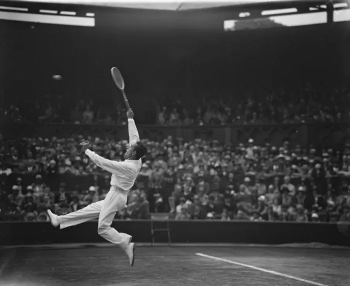Framed Print : All French final at Wimbledon. Henri Cochet in play against Ren? Lacoste. 6 Framed Print : All French final at Wimbledon. Henri Cochet in play against Ren? Lacoste. 6