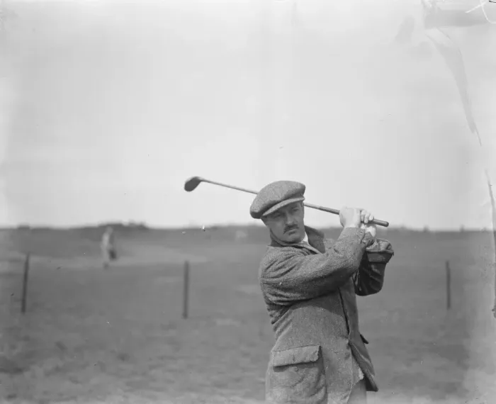 Framed Print : Amateur Golf Championship at Deal. Harris in play against Wethered in the final Framed Print : Amateur Golf Championship at Deal. Harris in play against Wethered in the final