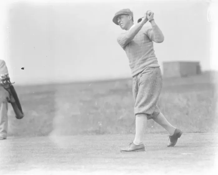 Framed Print : Amateur Golf Championship at Deal, Kent. Francis Quimet ( America ) defeating P Clough