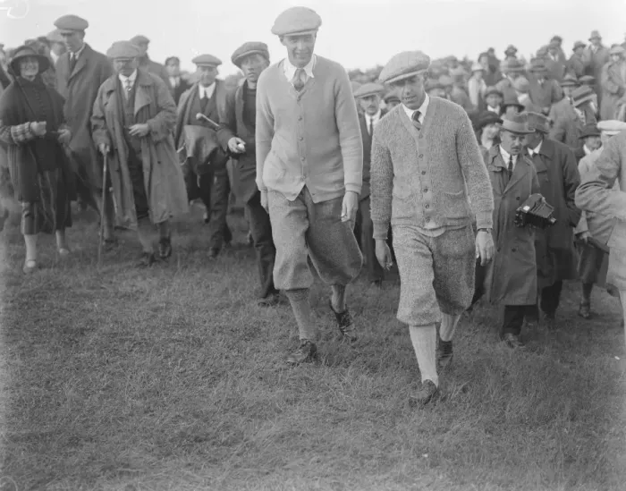 Framed Print : Amateur Golf Championship at Deal, Kent. Francis Ouimet and Roger Wethered who Framed Print : Amateur Golf Championship at Deal, Kent. Francis Ouimet and Roger Wethered who