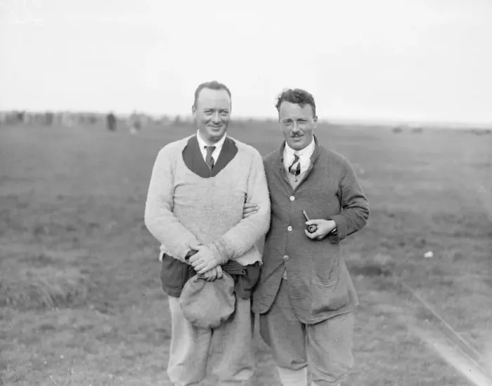 Framed Print : Amateur Golf Championship at Deal, Kent. Left to right; Douglas Grant ( Royal St Georges )